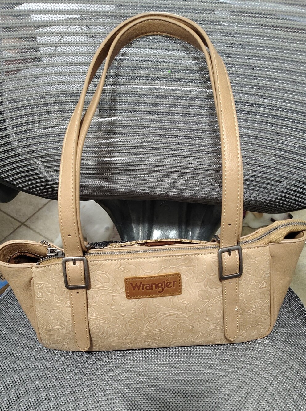 Brand New Wrangler Beige Embossed Floral Shoulder Bag